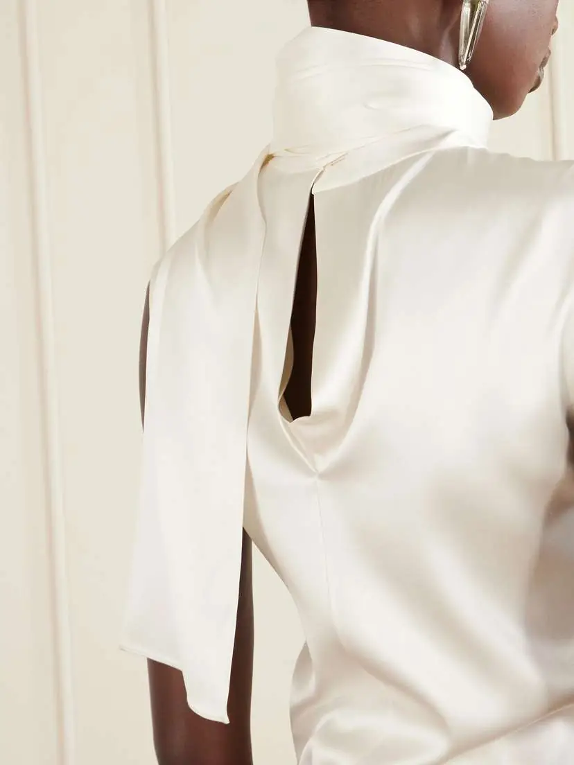 Bottega Veneta Tie-detailed Stretch-silk Satin Top | Thumbnail 5 Bottega Veneta Tie-detailed Stretch-silk Satin Top | Thumbnail 5