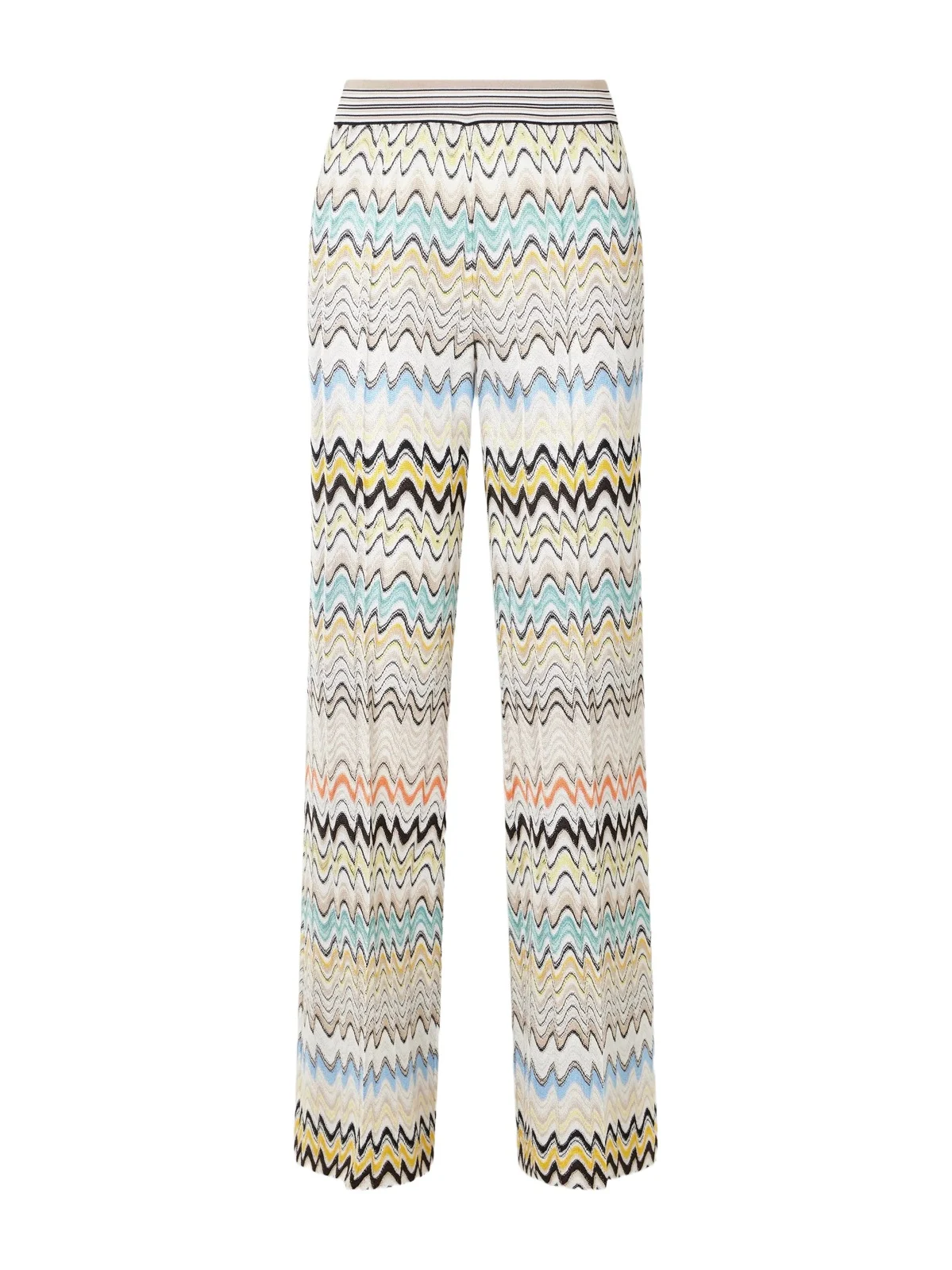 Striped Crochet-knit Wide-leg Pants Striped Crochet-knit Wide-leg Pants