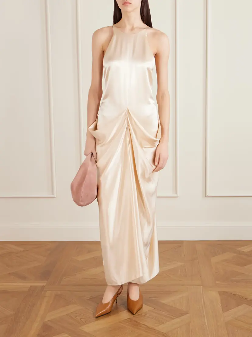 Khaite Kent Open-back Draped Satin Maxi Dress | Thumbnail 2 Khaite Kent Open-back Draped Satin Maxi Dress | Thumbnail 2