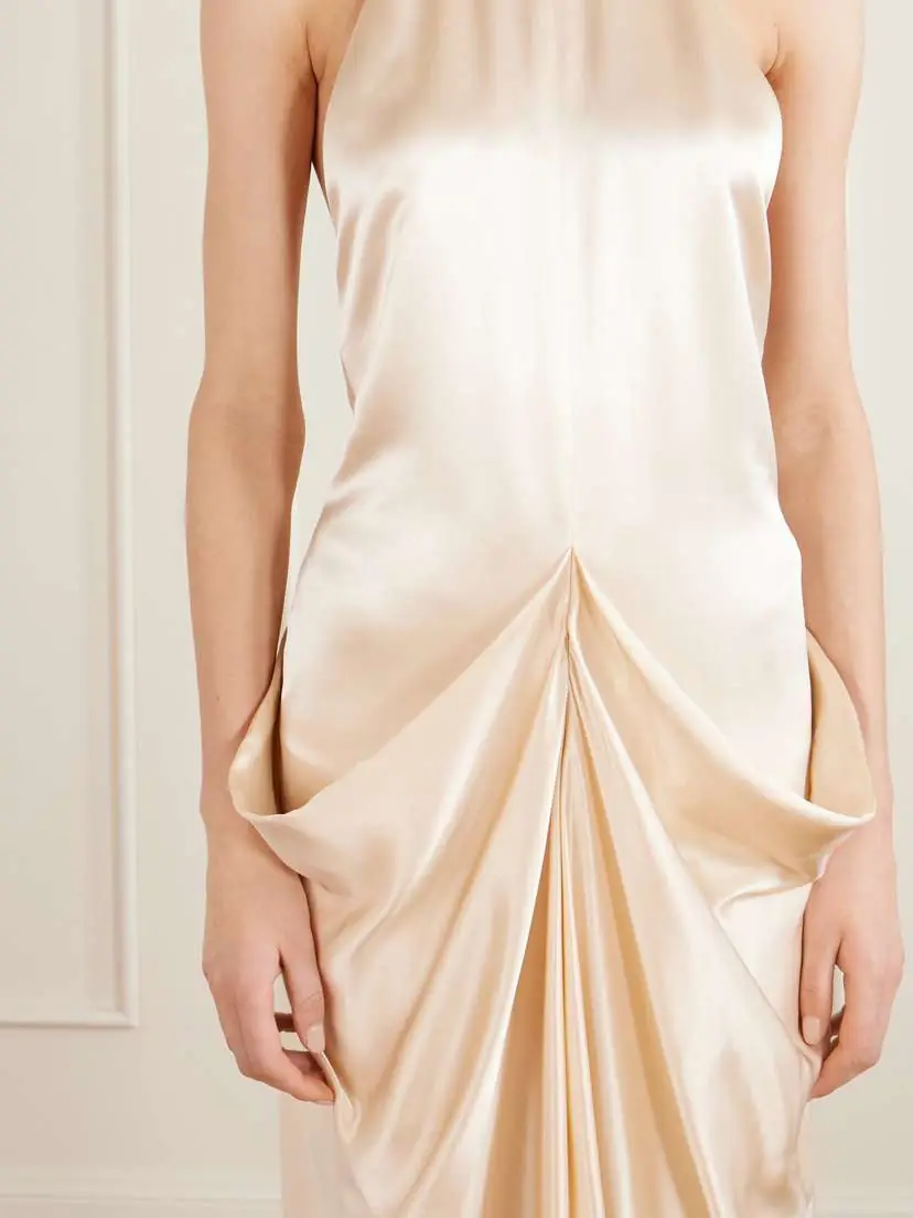 Khaite Kent Open-back Draped Satin Maxi Dress | Thumbnail 4 Khaite Kent Open-back Draped Satin Maxi Dress | Thumbnail 4