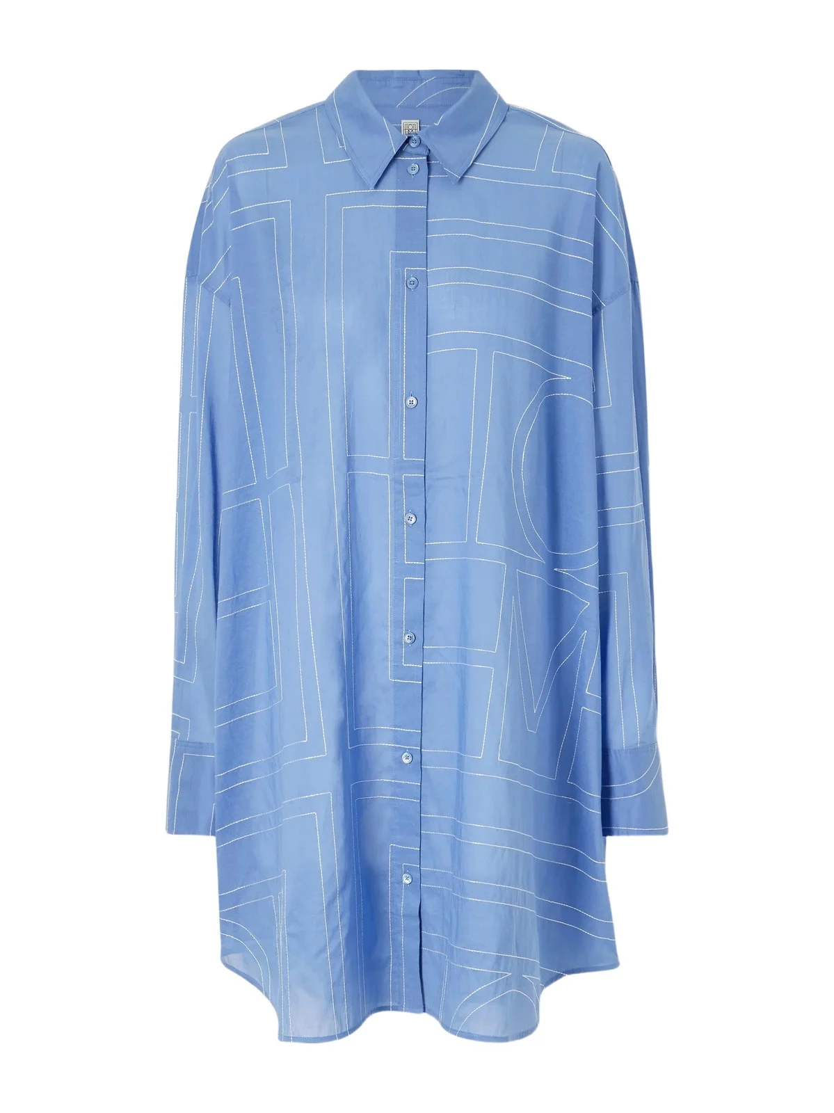 TOTEME Embroidered Organic Cotton And Lyocell-blend Shirt - Blue