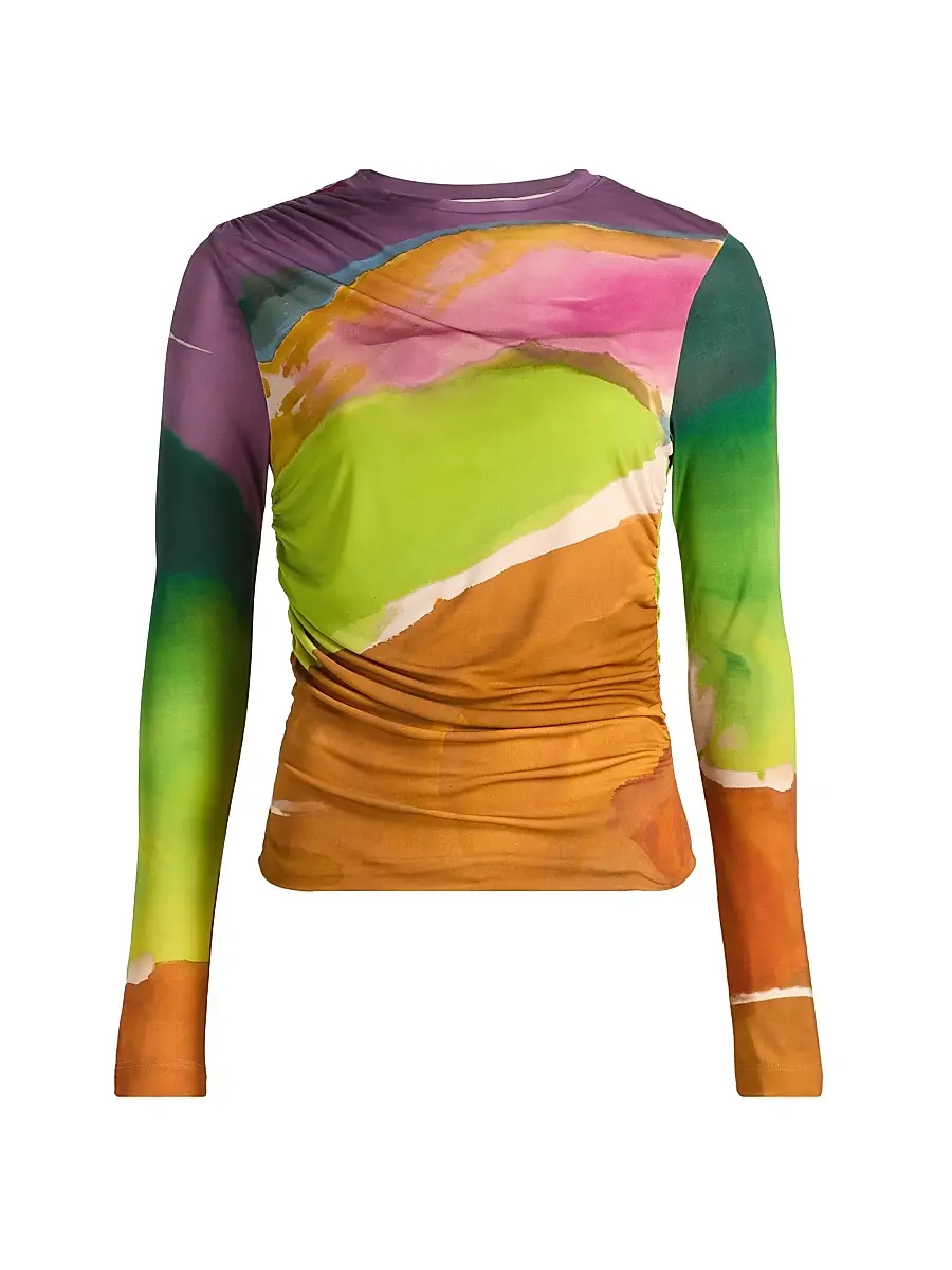 Ulla Johnson Women's Paradis Printed Long-Sleeve Top - Nature Abhors A Vacuum | Image 1 Ulla Johnson Women's Paradis Printed Long-Sleeve Top - Nature Abhors A Vacuum | Image 1