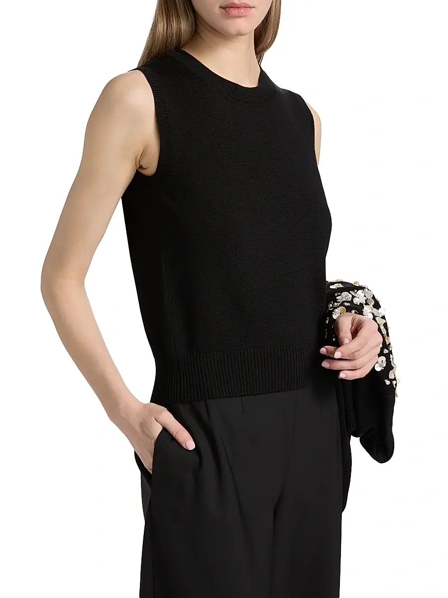 Oscar de la Renta Women's Virgin Wool Tank | Thumbnail 4 Oscar de la Renta Women's Virgin Wool Tank | Thumbnail 4