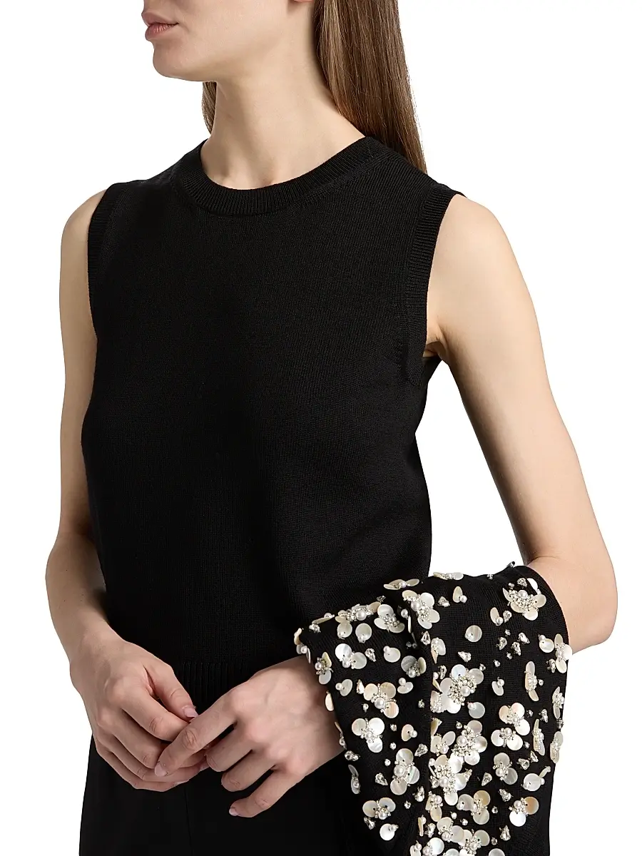 Oscar de la Renta Women's Virgin Wool Tank | Thumbnail 6 Oscar de la Renta Women's Virgin Wool Tank | Thumbnail 6