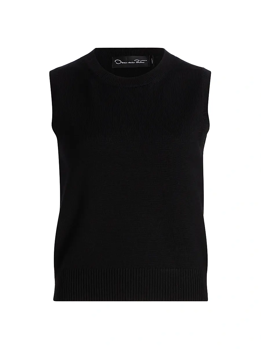 Oscar de la Renta Women's Virgin Wool Tank - Black | Image 1 Oscar de la Renta Women's Virgin Wool Tank - Black | Image 1