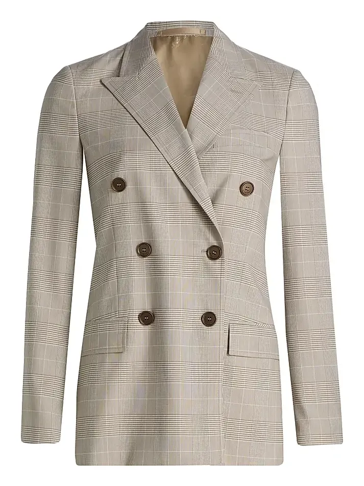 Women's Reva Check Wool Tailored Jacket Women's Reva Check Wool Tailored Jacket
