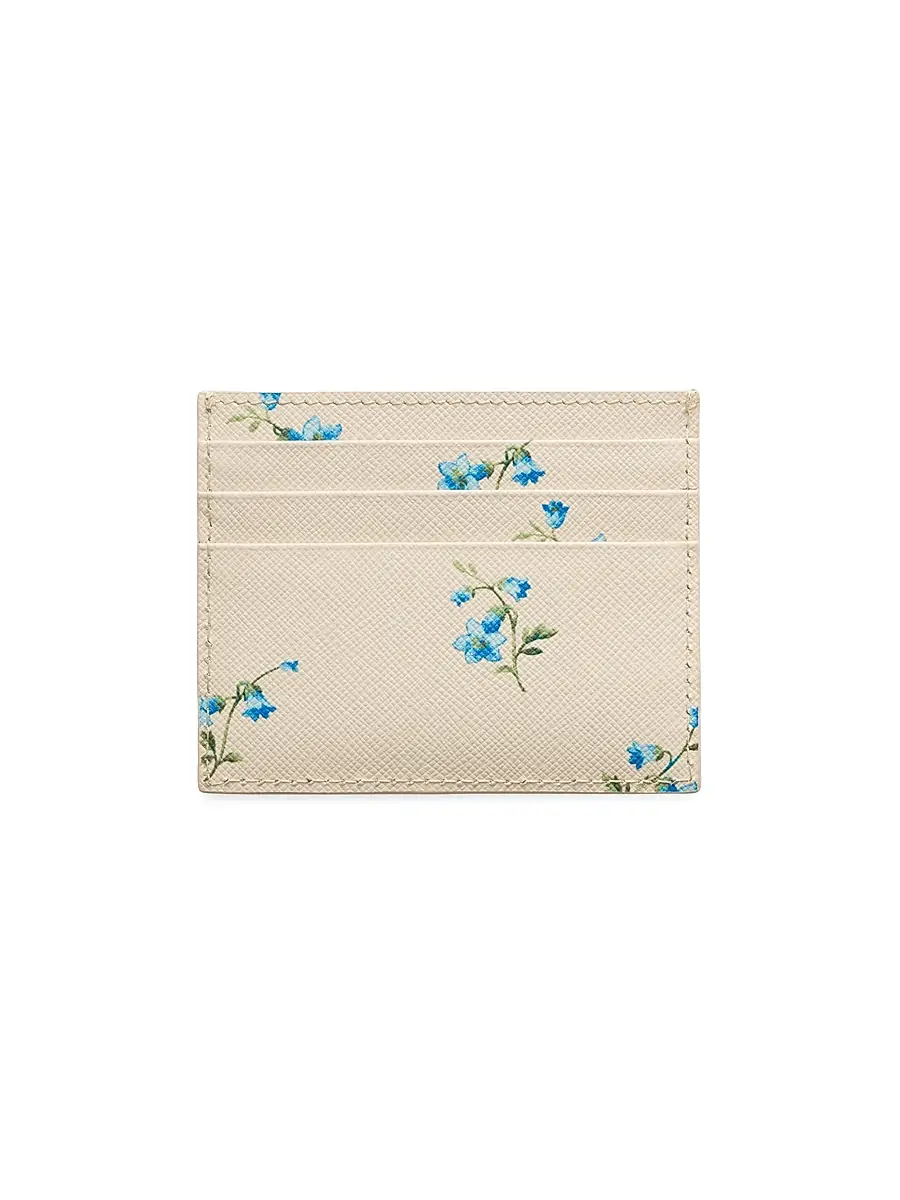 Prada Women's Printed Saffiano Leather Card Holder | Thumbnail 2 Prada Women's Printed Saffiano Leather Card Holder | Thumbnail 2