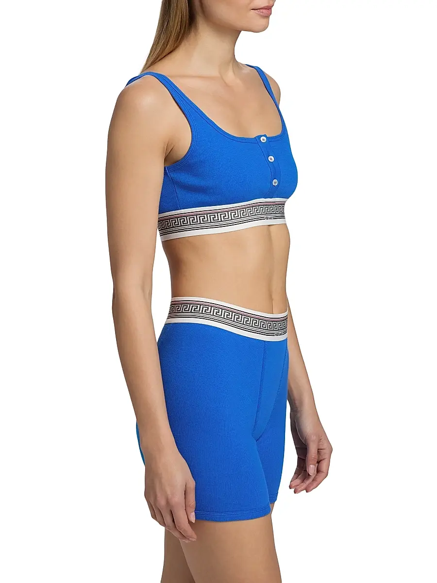 Versace Women's Ribbed Greca Bralette | Thumbnail 4 Versace Women's Ribbed Greca Bralette | Thumbnail 4