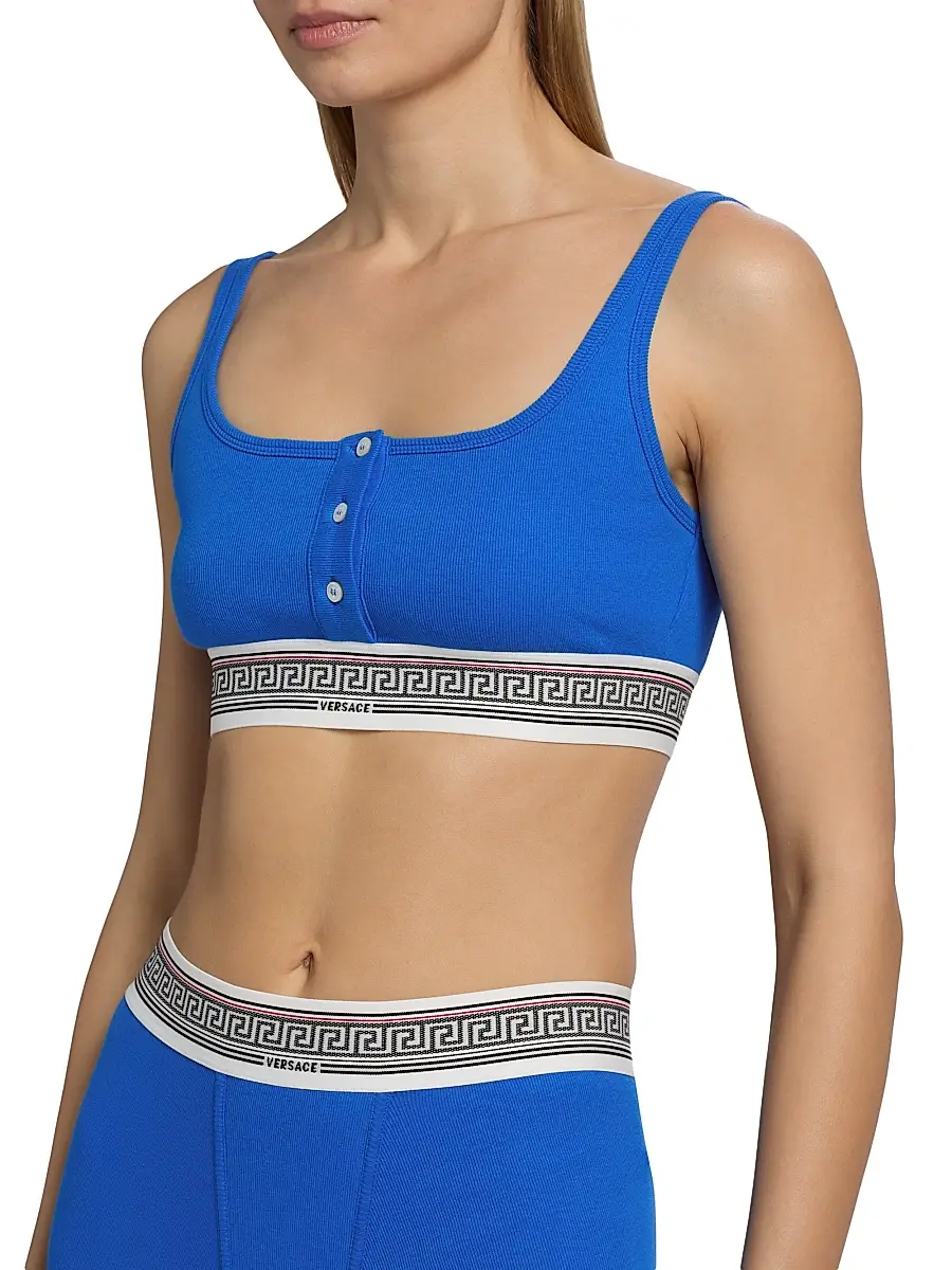 Versace Women's Ribbed Greca Bralette | Thumbnail 6 Versace Women's Ribbed Greca Bralette | Thumbnail 6