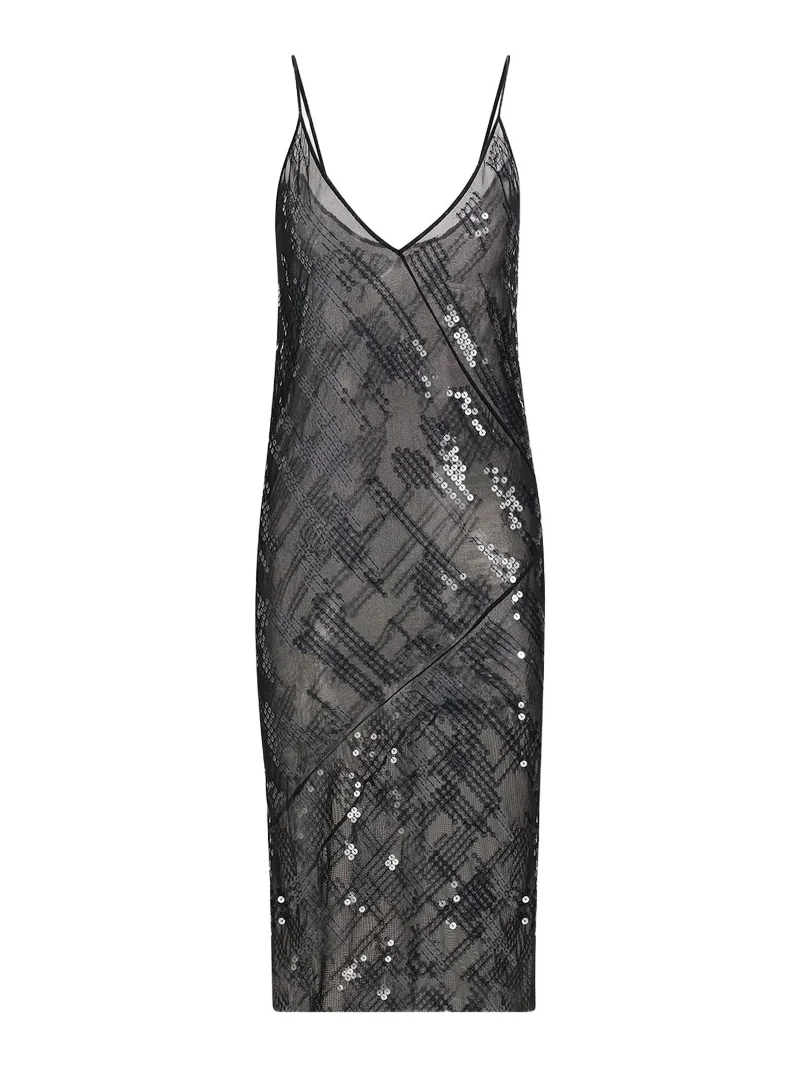 Rick Owens Lilies Women's Sheer Sequined Slip Dress