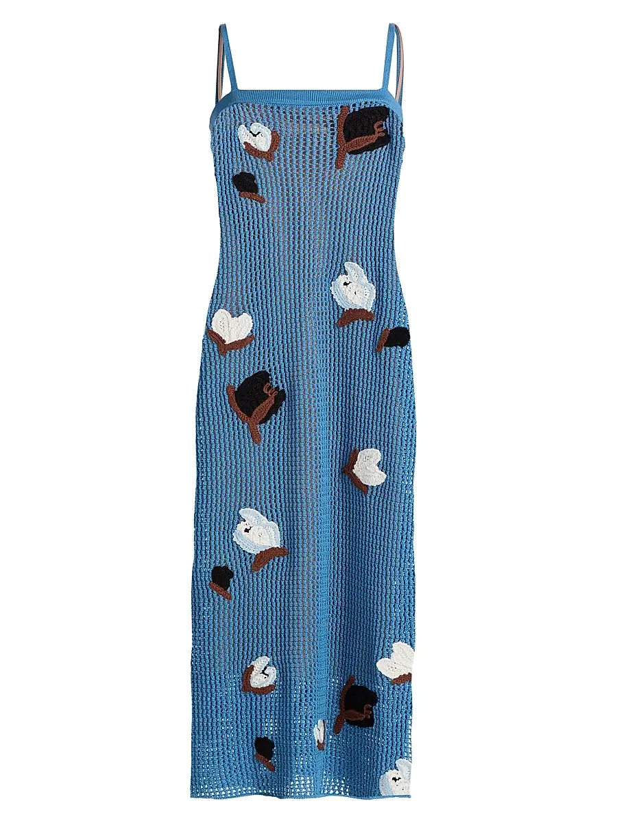 Marni Women's Flower Crochet Midi-Dress | Image 1 Marni Women's Flower Crochet Midi-Dress | Image 1