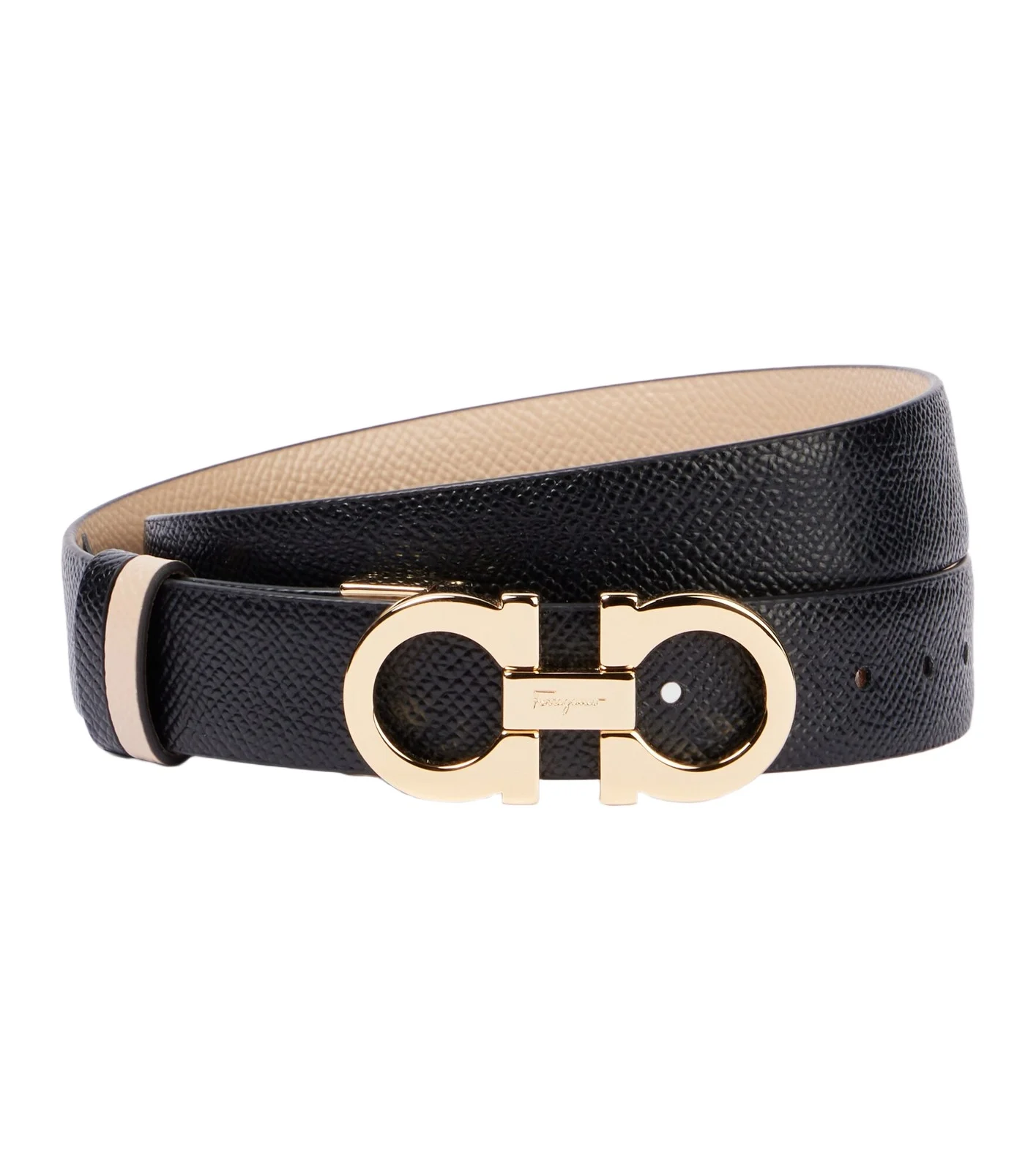 Reversible Gancini leather belt Reversible Gancini leather belt