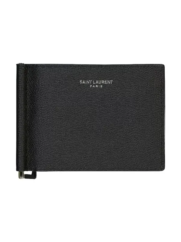 Saint Laurent Grain leather wallet with money clip