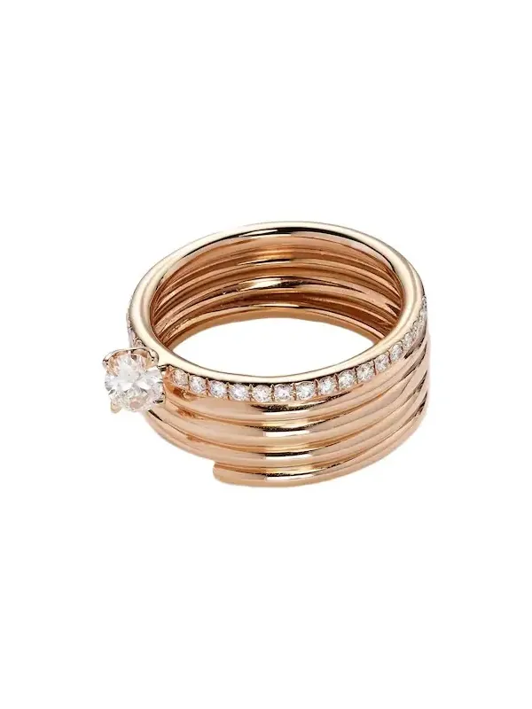 Blast 18kt rose-gold ring with diamonds