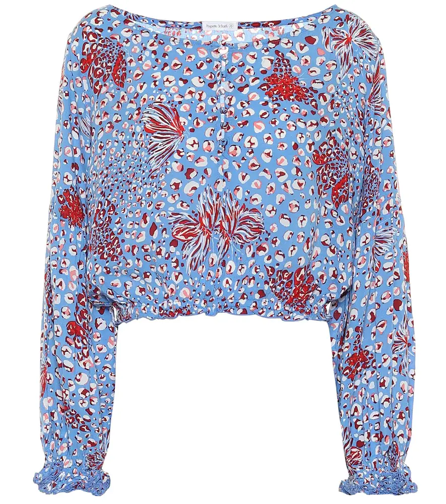 Poupette St Barth Betty printed crop top
