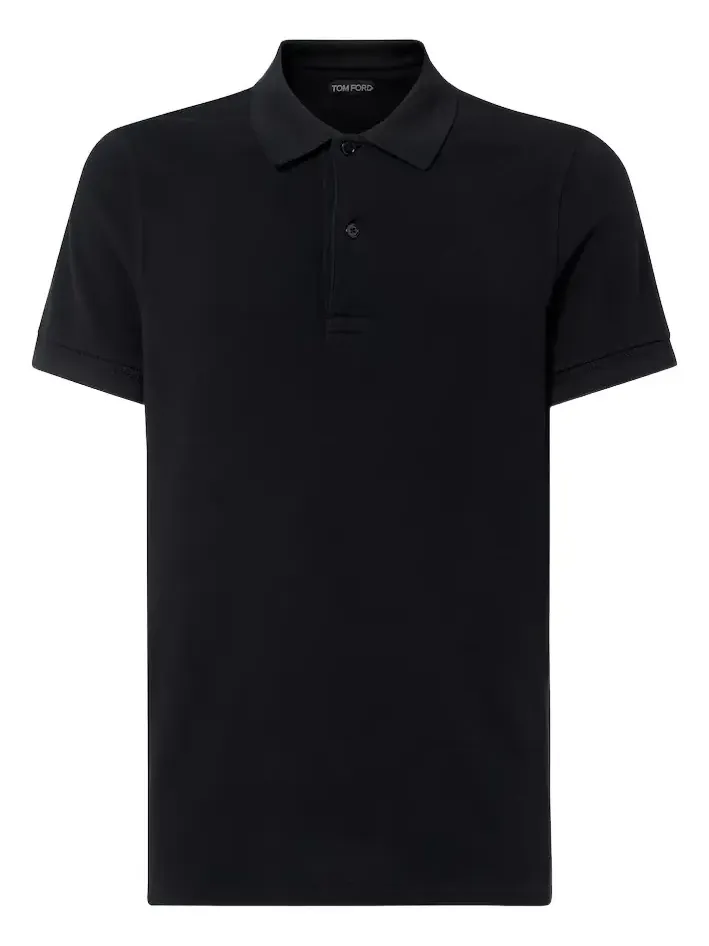 Short-sleeved cotton polo shirt