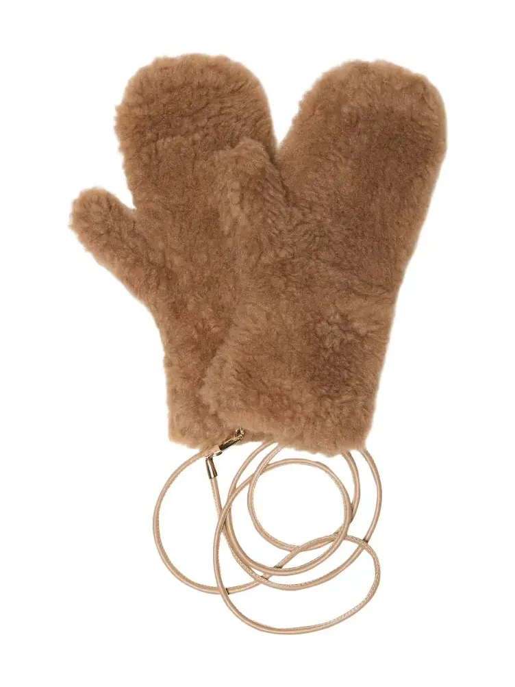Ombrato camel hair and silk mittens Ombrato camel hair and silk mittens