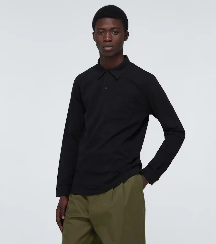 Sunspel Riviera long-sleeved polo shirt | Thumbnail 4