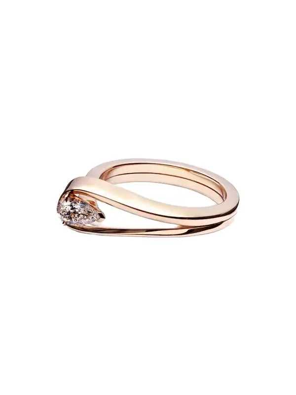 Serti Inversé 18kt rose gold ring with diamond