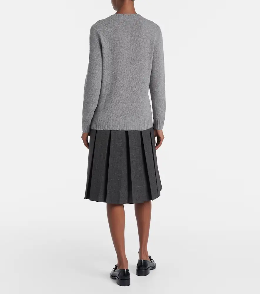 Prada Logo wool and cashmere sweater | Thumbnail 4