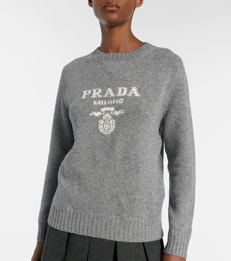 Prada Logo wool and cashmere sweater | Thumbnail 5