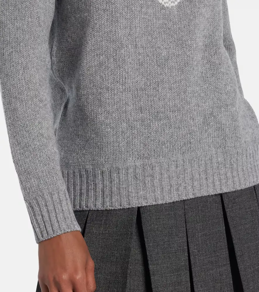 Prada Logo wool and cashmere sweater | Thumbnail 6
