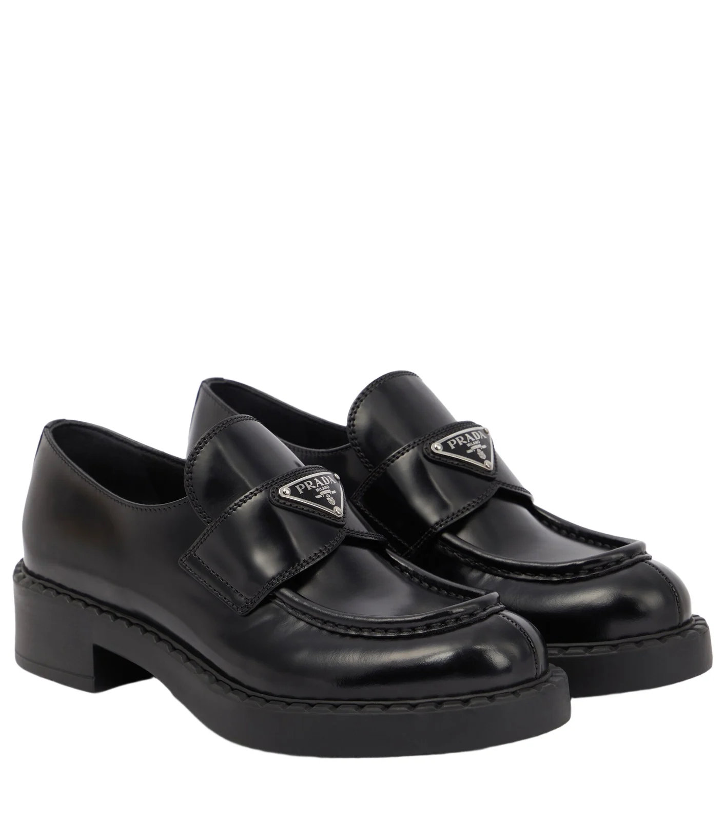 Platform leather loafers