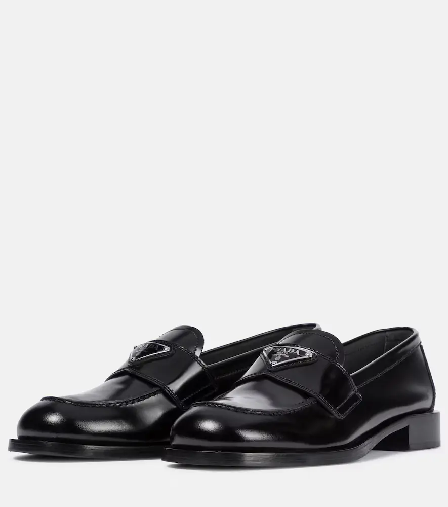 Prada Logo leather loafers | Thumbnail 4