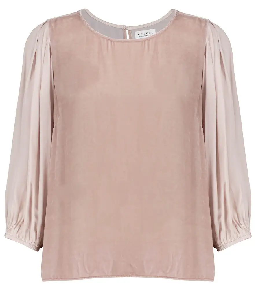 Velvet Elise velvet and silk blouse | Image 1 Velvet Elise velvet and silk blouse | Image 1