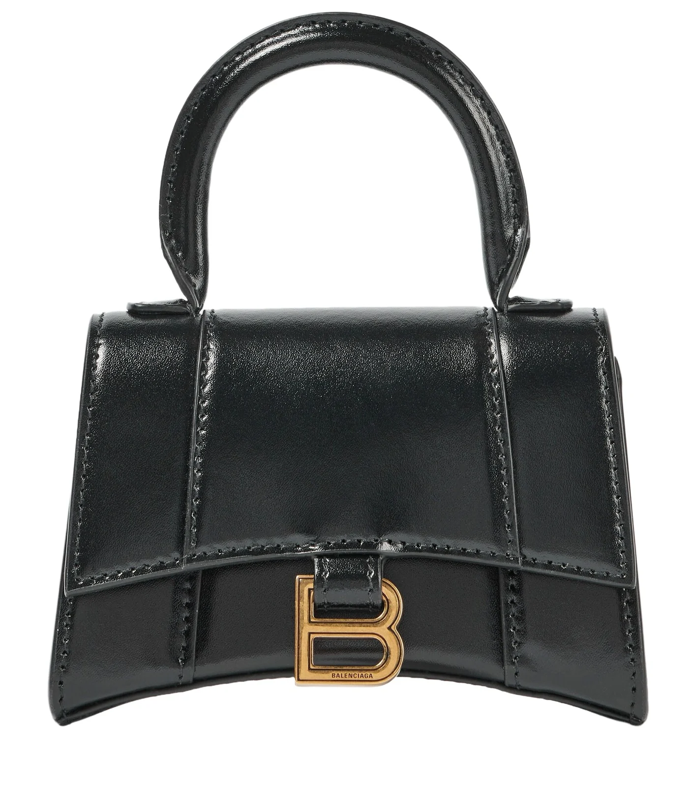 Hourglass Mini leather top-handle bag