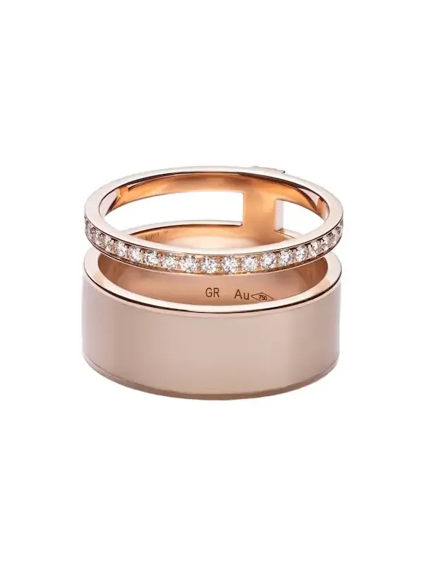 Berbere Module 18kt rose gold ring with diamonds