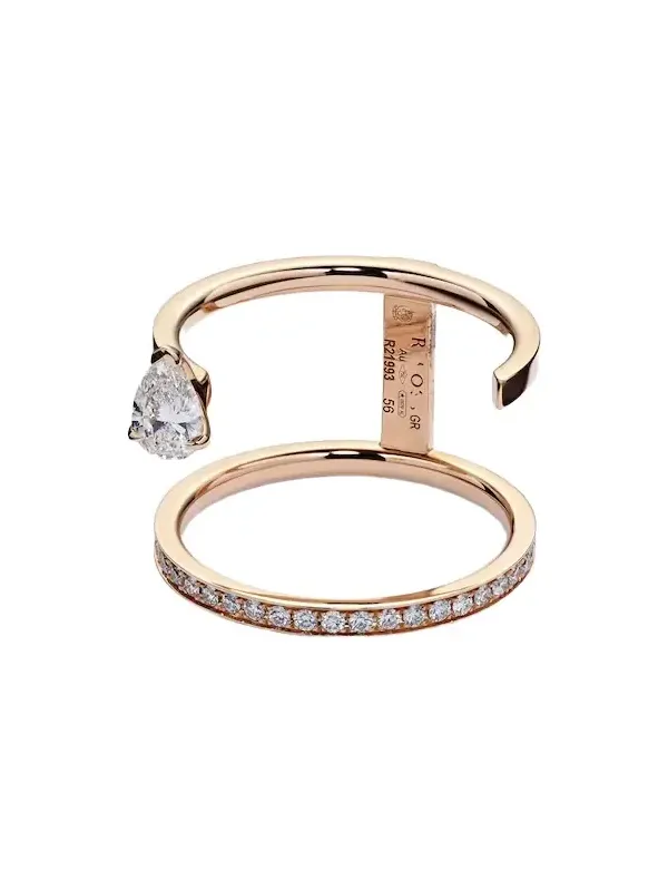 Serti Sur Vide 18kt rose gold ring with diamonds