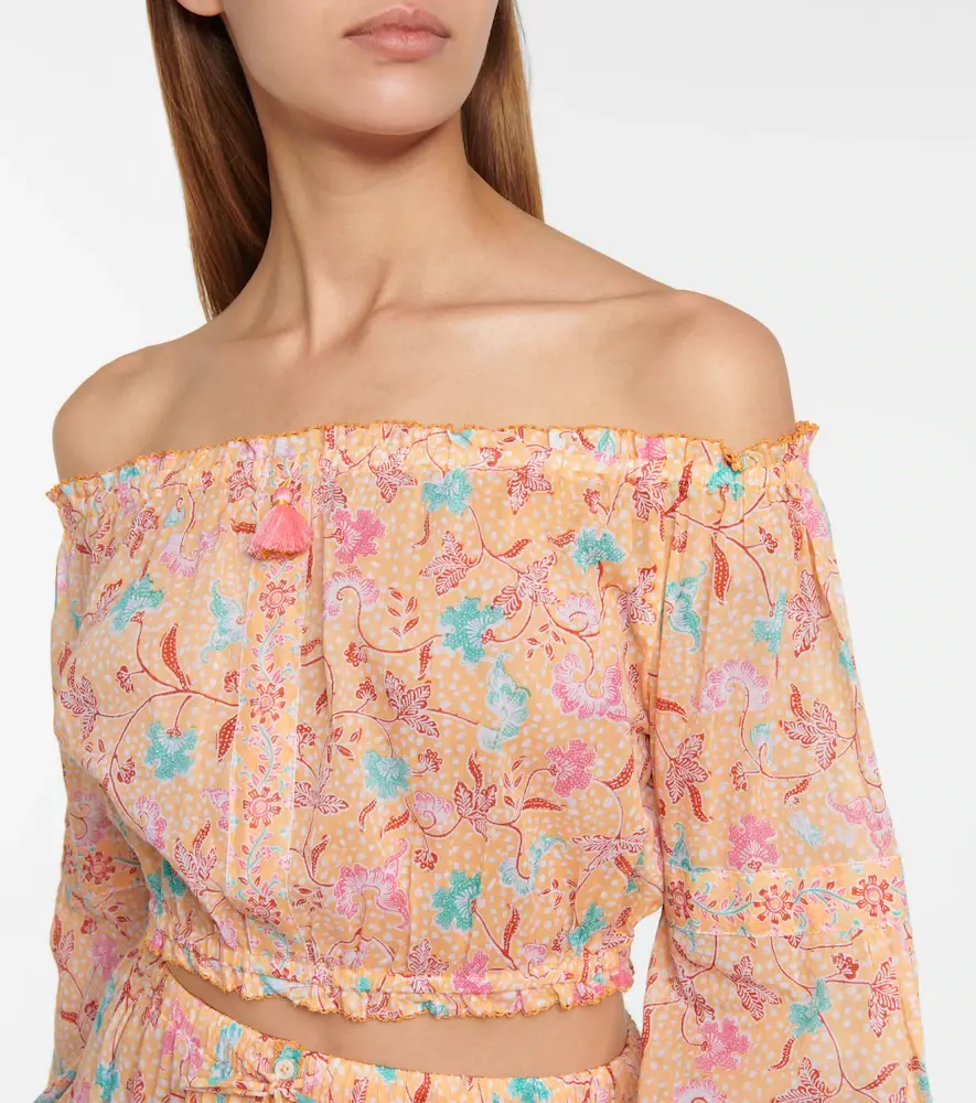 Poupette St Barth Rachel printed cotton crop top | Thumbnail 3