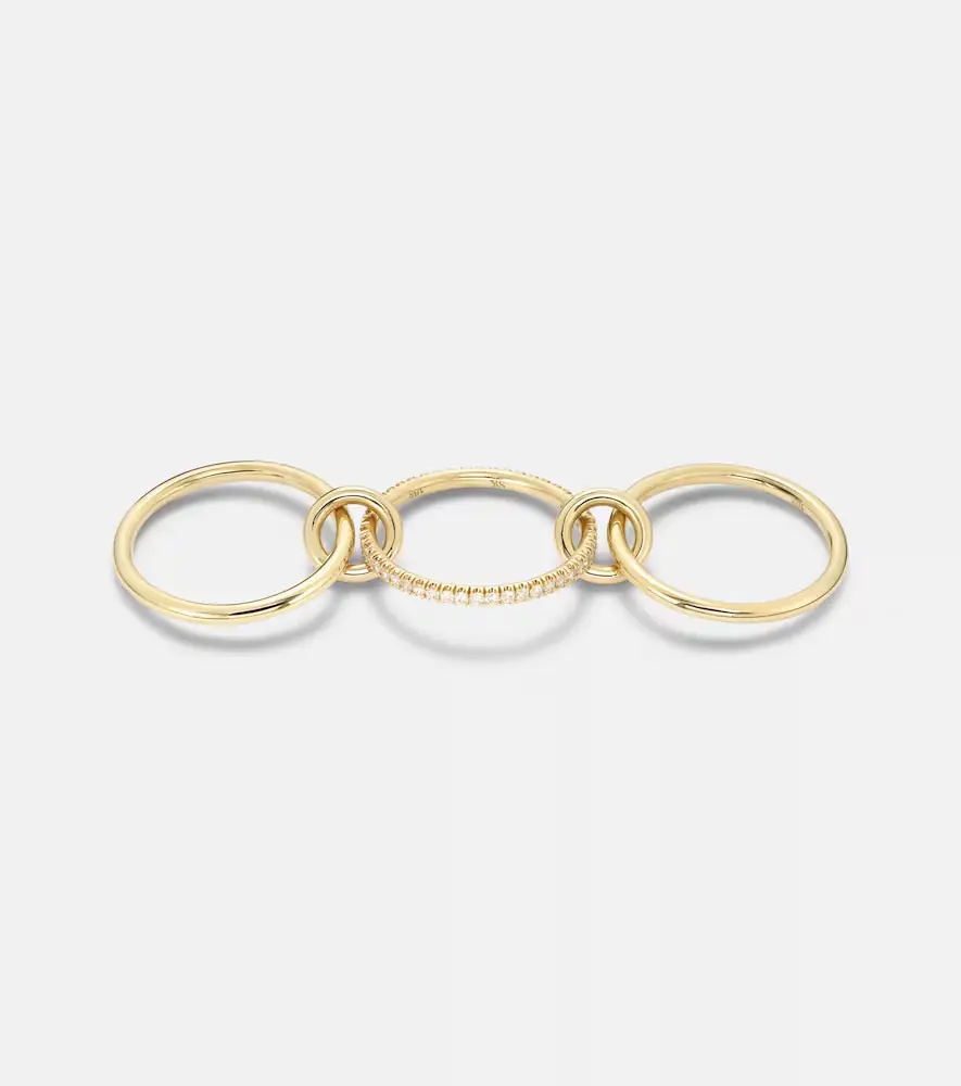 Spinelli Kilcollin Sonny 18kt yellow gold linked rings with diamonds | Thumbnail 3 Spinelli Kilcollin Sonny 18kt yellow gold linked rings with diamonds | Thumbnail 3