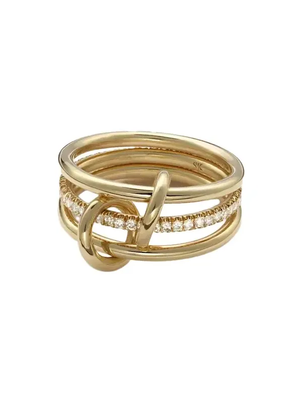 Sonny 18kt yellow gold linked rings with diamonds Sonny 18kt yellow gold linked rings with diamonds