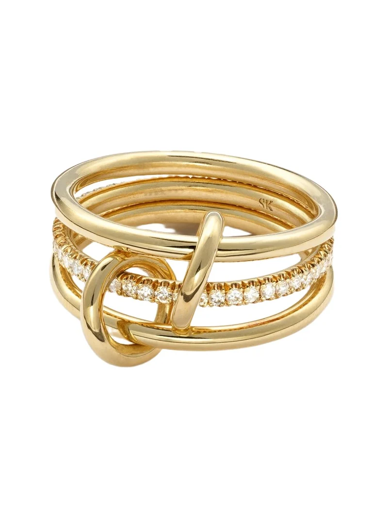 Sonny 18kt yellow gold linked rings with diamonds Sonny 18kt yellow gold linked rings with diamonds
