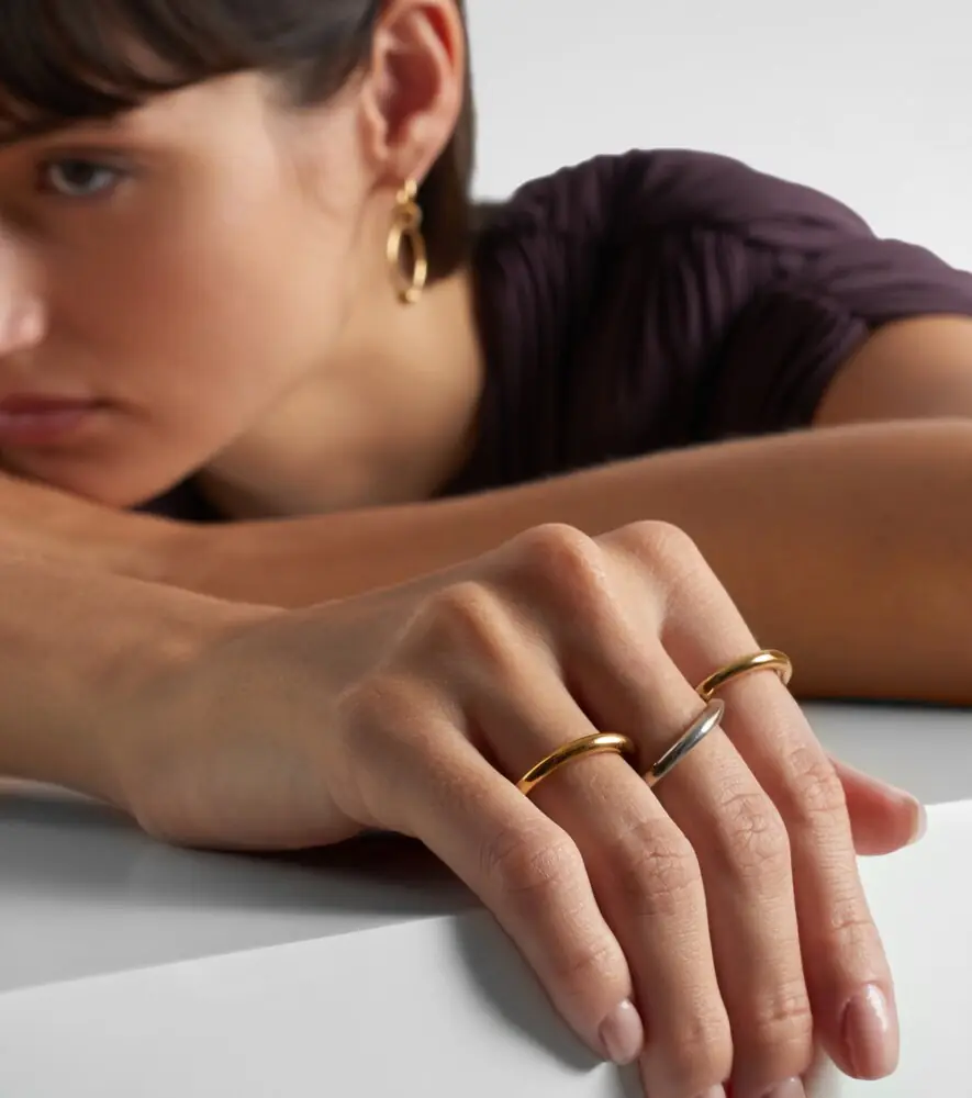Spinelli Kilcollin Taurus SG 18kt gold and sterling silver linked rings | Thumbnail 4
