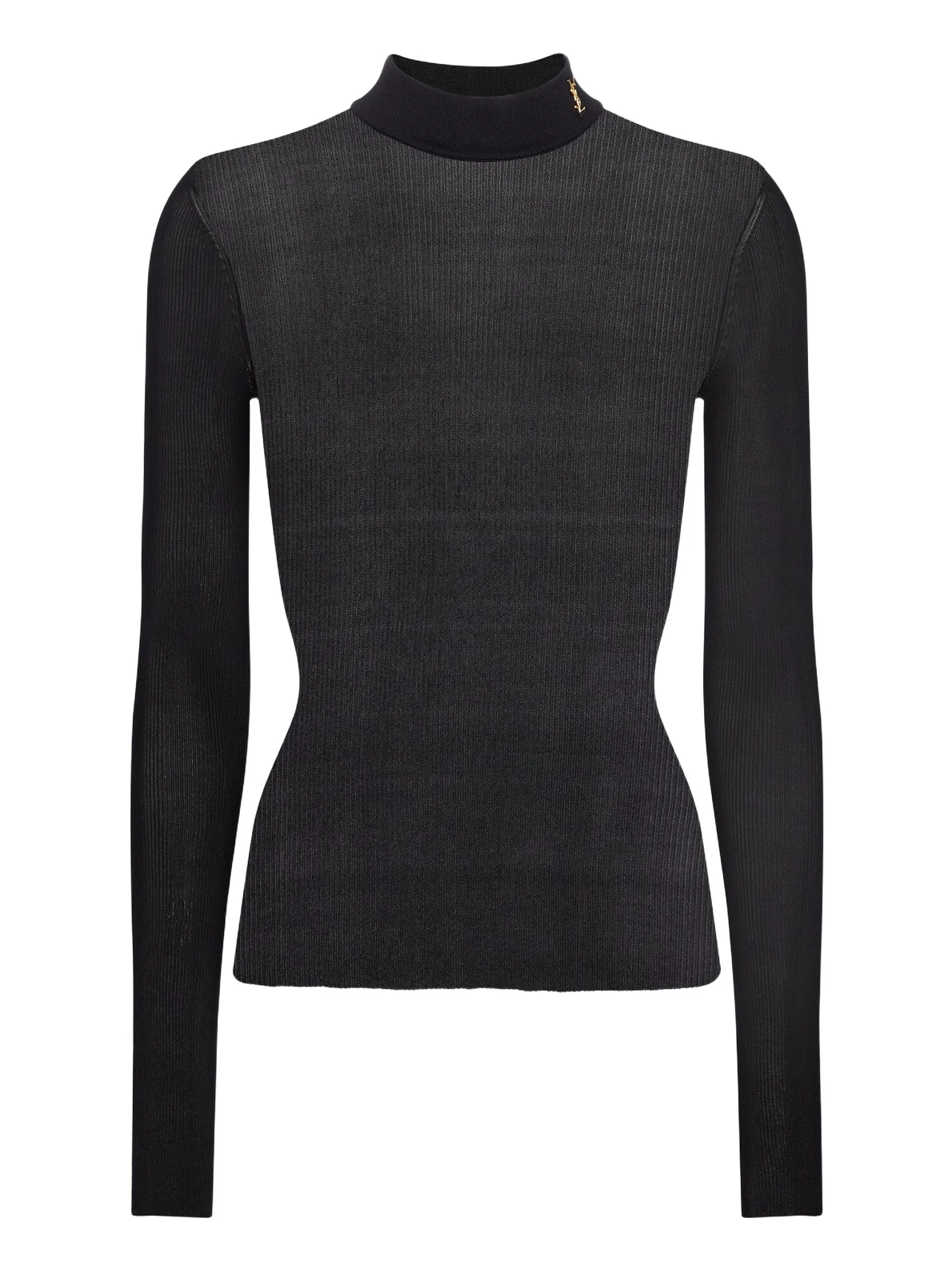 Saint Laurent Monogram silk mockneck top