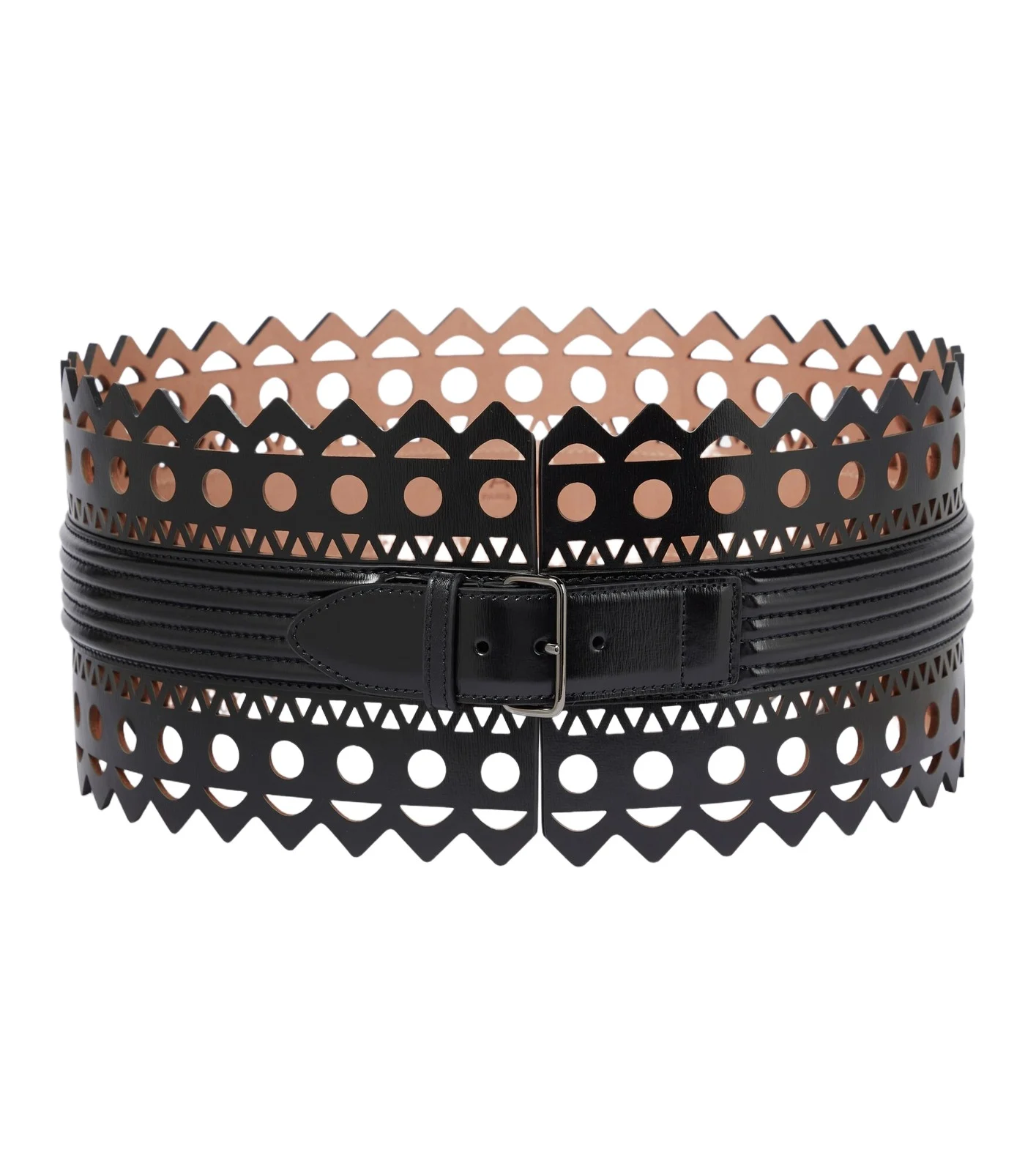Leather corset belt