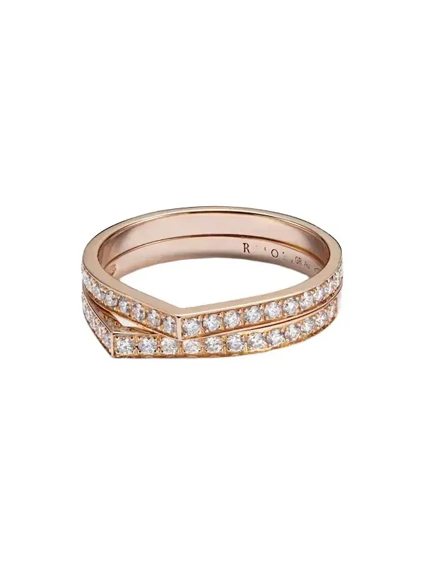Antifer rose gold ring with diamonds