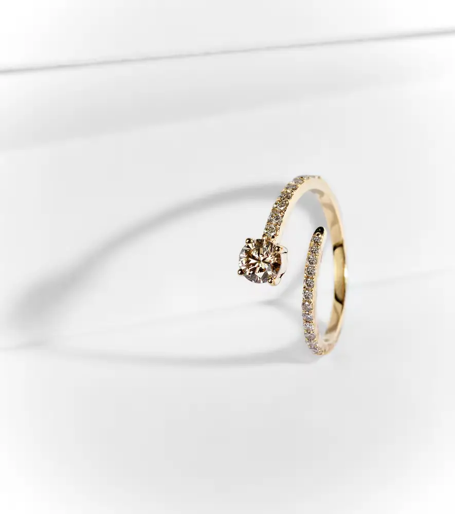 Ileana Makri Grass Seed 18kt yellow gold ring with diamonds | Thumbnail 4