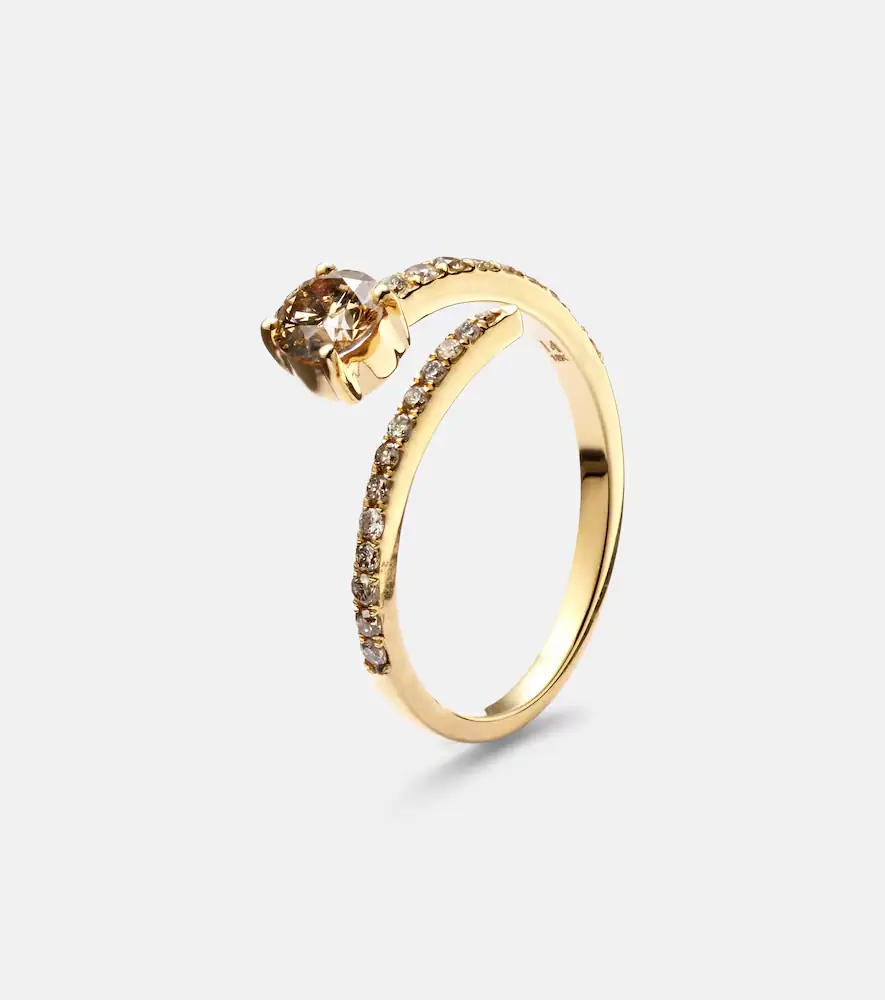 Ileana Makri Grass Seed 18kt yellow gold ring with diamonds | Thumbnail 5