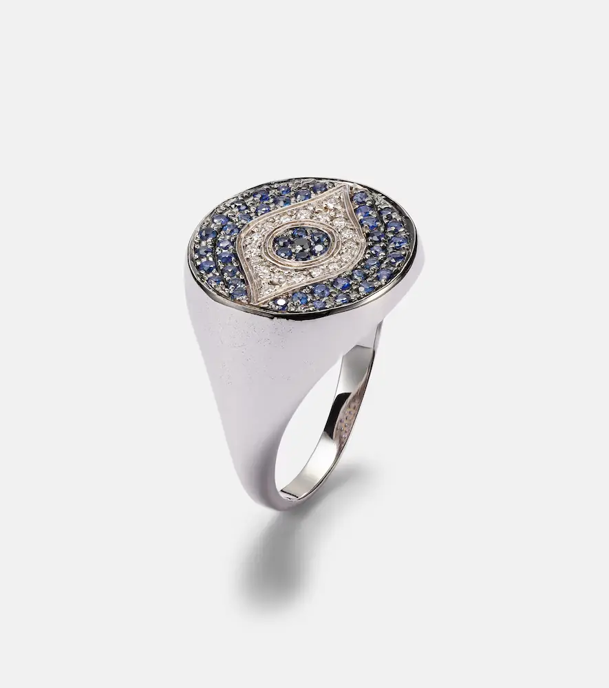 Ileana Makri Dawn Chevalier 18kt gold ring with diamonds and sapphires | Thumbnail 2 Ileana Makri Dawn Chevalier 18kt gold ring with diamonds and sapphires | Thumbnail 2