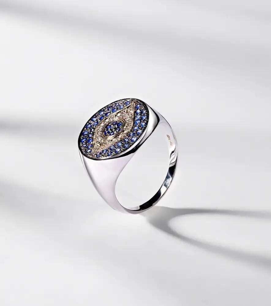 Ileana Makri Dawn Chevalier 18kt gold ring with diamonds and sapphires | Thumbnail 5 Ileana Makri Dawn Chevalier 18kt gold ring with diamonds and sapphires | Thumbnail 5