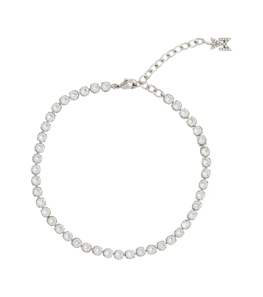 Amina Muaddi Tennis crystal-embellished anklet