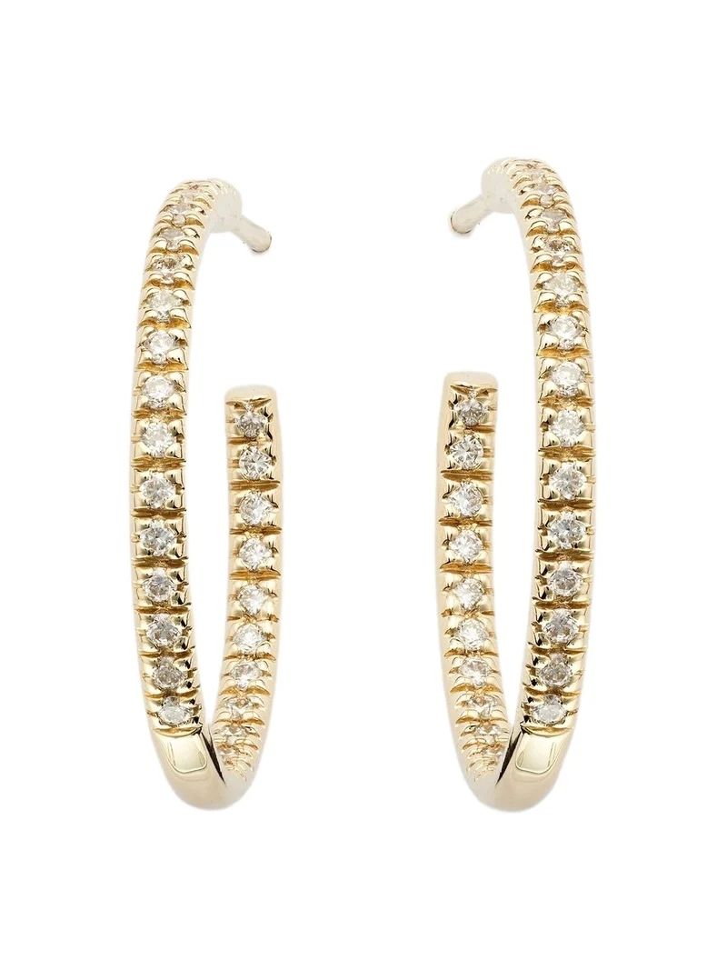 14kt gold hoop earrings with diamonds 14kt gold hoop earrings with diamonds