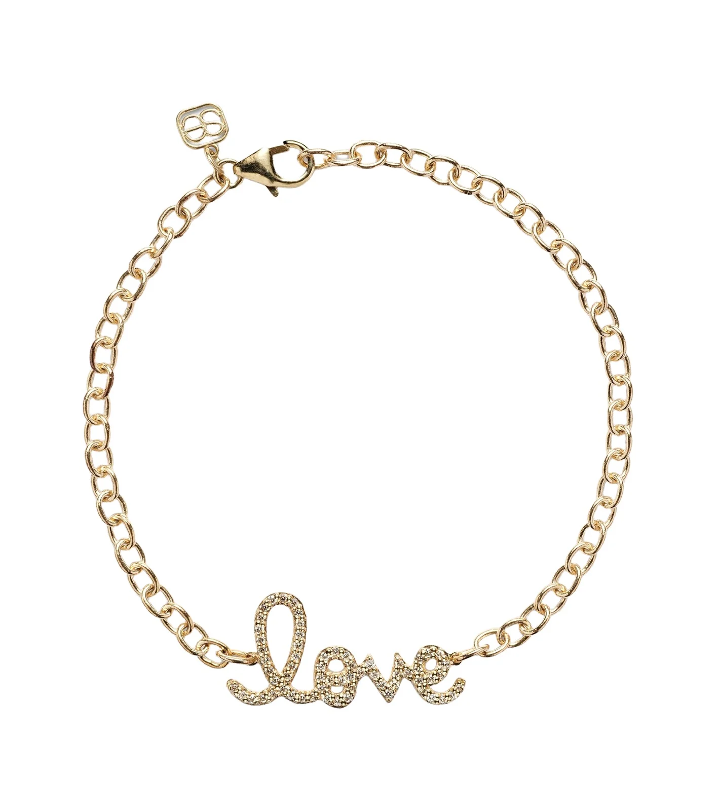 Sydney Evan Love 14kt yellow gold and diamonds chainlink bracelet