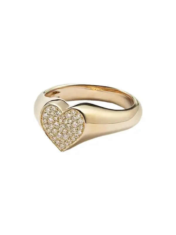 14kt yellow gold heart ring with diamonds 14kt yellow gold heart ring with diamonds