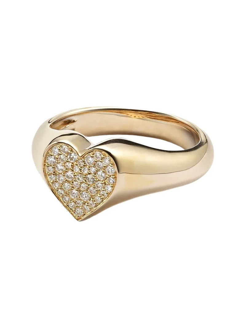 14kt yellow gold heart ring with diamonds 14kt yellow gold heart ring with diamonds
