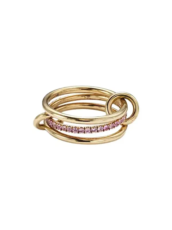 18kt yellow gold ring with sapphire
